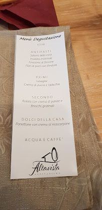 Agriturismo Altavista à Pinerolo menu