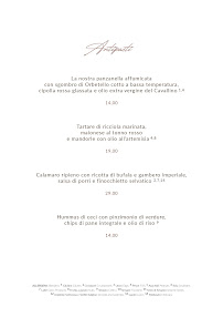 Restaurant Ombra della Sera à Marina di Bibbona (la carte)