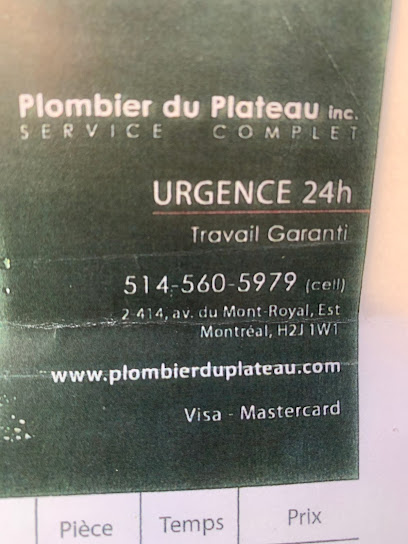 Plombier Du Plateau Mont-Royal
