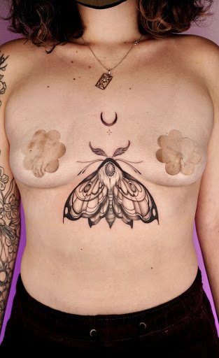Explore cover up star tattoo ideas, creative tattoo ideas in Portland, available at Midnight Tattoo