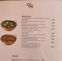Restaurant indien TAJ à Achères - menu / carte