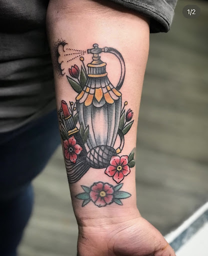 Explore mask tattoo ideas, creative tattoo ideas in La Habra, available at Raining Ink Tattoo Studio