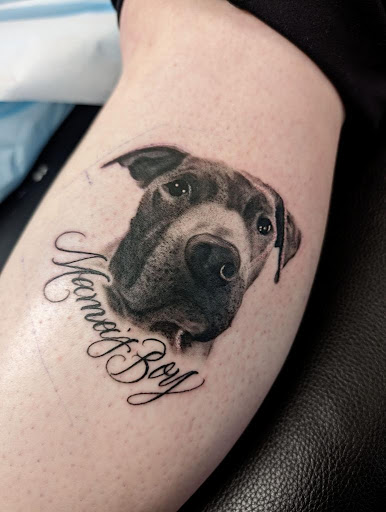 Explore cool thigh tattoo ideas, creative tattoo ideas in Grand Haven, available at Ink Haven Tattoo Studio