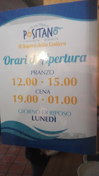 Menu / carte de Ristorante Pizzeria Positano à Isola del Liri