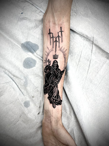 Explore cowboy up tattoo ideas, creative tattoo ideas in El Paso, available at American Tattoo Society of Ft Bliss
