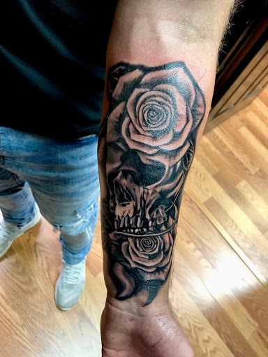 Explore half moon tattoo ideas, creative tattoo ideas in Covington, available at Cupid Slave Tattoo Company