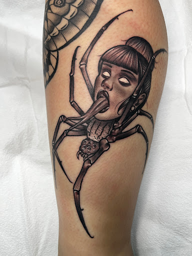 Explore snowboard tattoo ideas, creative tattoo ideas in Richland, available at The Green Room Tattoo Lounge