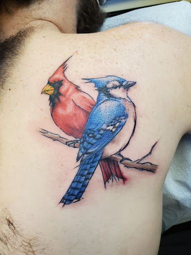 Explore sleeve tattoo idea, creative tattoo ideas in Peoria, available at Guerrilla Ink Tattoos