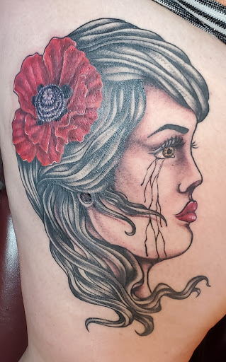 Explore black and grey tattoos sleeves ideas, creative tattoo ideas in Coquille, available at Inspired Ink Tattoo Shop