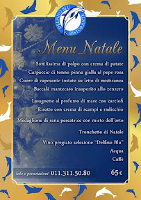 Menu du Ristorante Delfino Blu torino à Turin