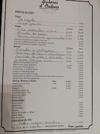 Restaurant Sabores d'Outono à Lisbon (le menu)