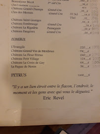 Restaurant Chez Vincent à Bègles (le menu)