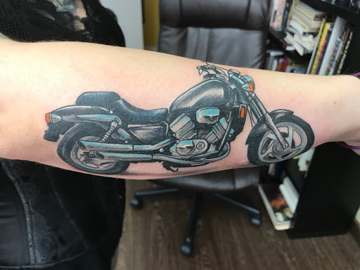 Explore leg tattoo cover up ideas, creative tattoo ideas in New Kensington, available at BLUE HERMIT TATTOO