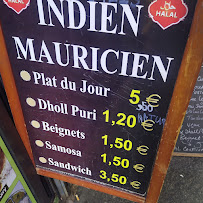 Menu / carte de Le Mauricien à Paris