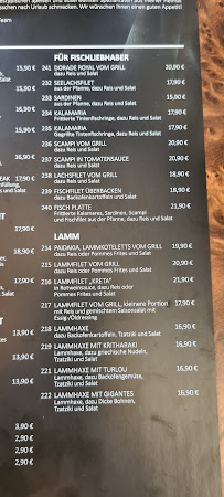 Carte du Restaurant Orakel - Savvas Theodoridis à Oberstenfeld