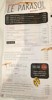 Restaurant Le Parasol à Notre-Dame-de-Monts (le menu)