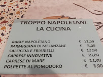 Menu / carte de Troppo Napoletani • Rho à Rho