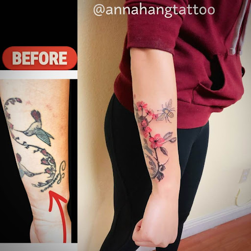Explore skateboard tattoo ideas, creative tattoo ideas in Garden Grove, available at Anna Hang Tattoo