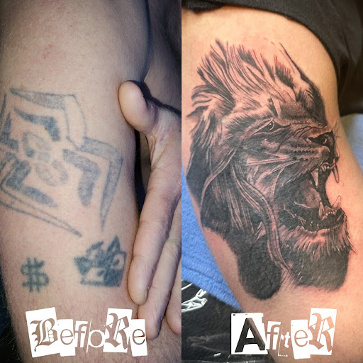 Explore joker hand tattoo ideas, creative tattoo ideas in Moweaqua, available at Fleshwound Tattoo