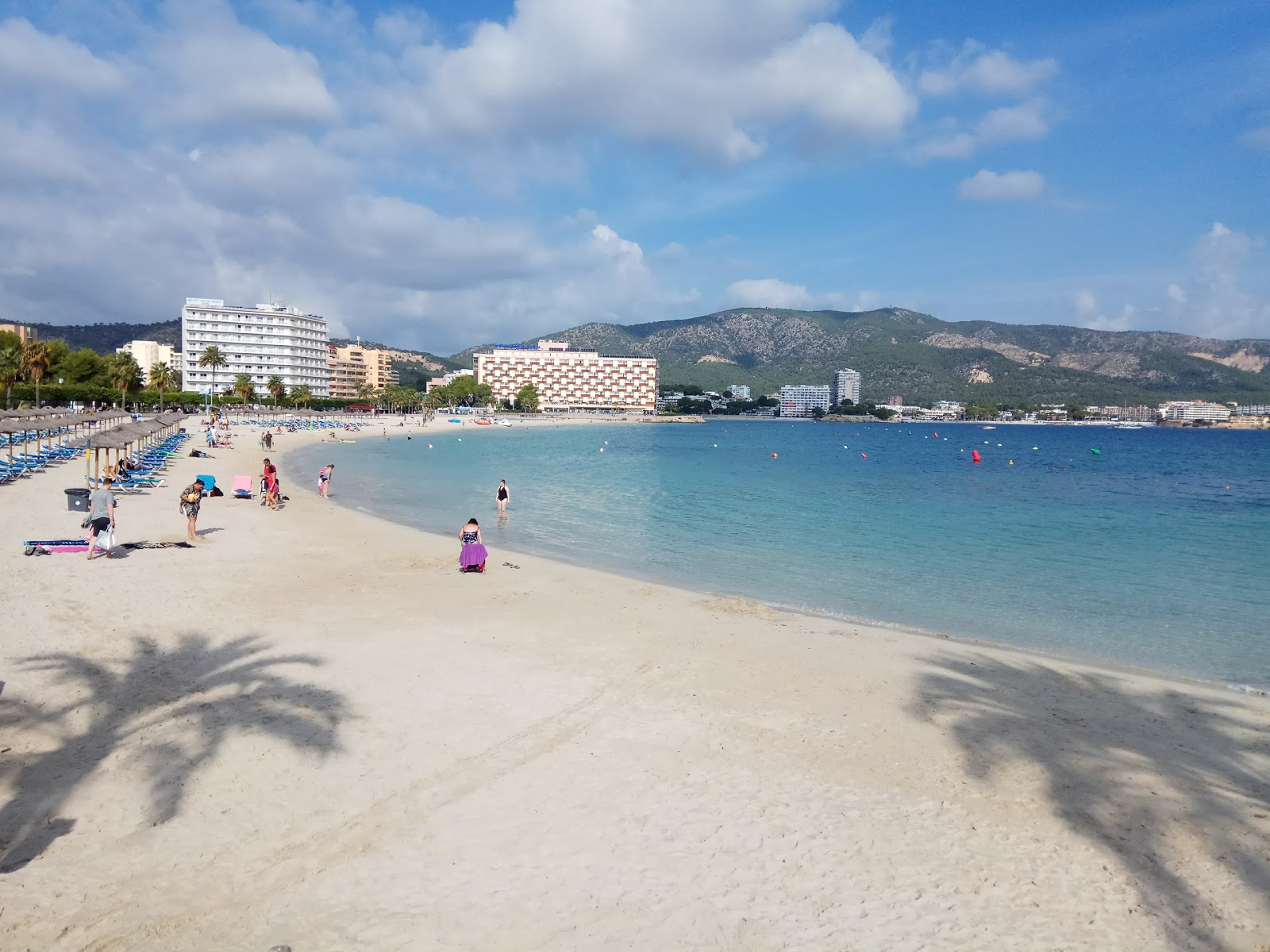 Photo de Plage de Palmanova avec sable fin et lumineux de surface