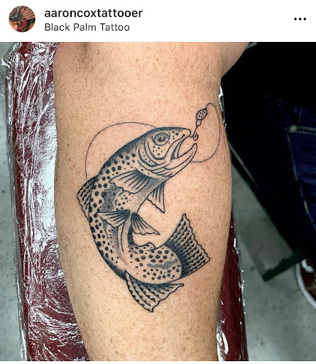 Explore back leg tattoo ideas for females, creative tattoo ideas in Orange, available at Black Palm Tattoo