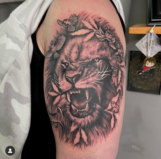 Explore marvel leg tattoo ideas, creative tattoo ideas in Fort Oglethorpe, available at The Helm Tattoo & Piercing