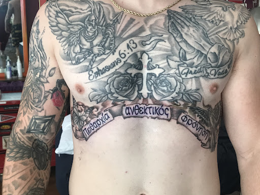 Explore dad tattoo ideas for men, creative tattoo ideas in Grundy, available at Hutch Tattoo