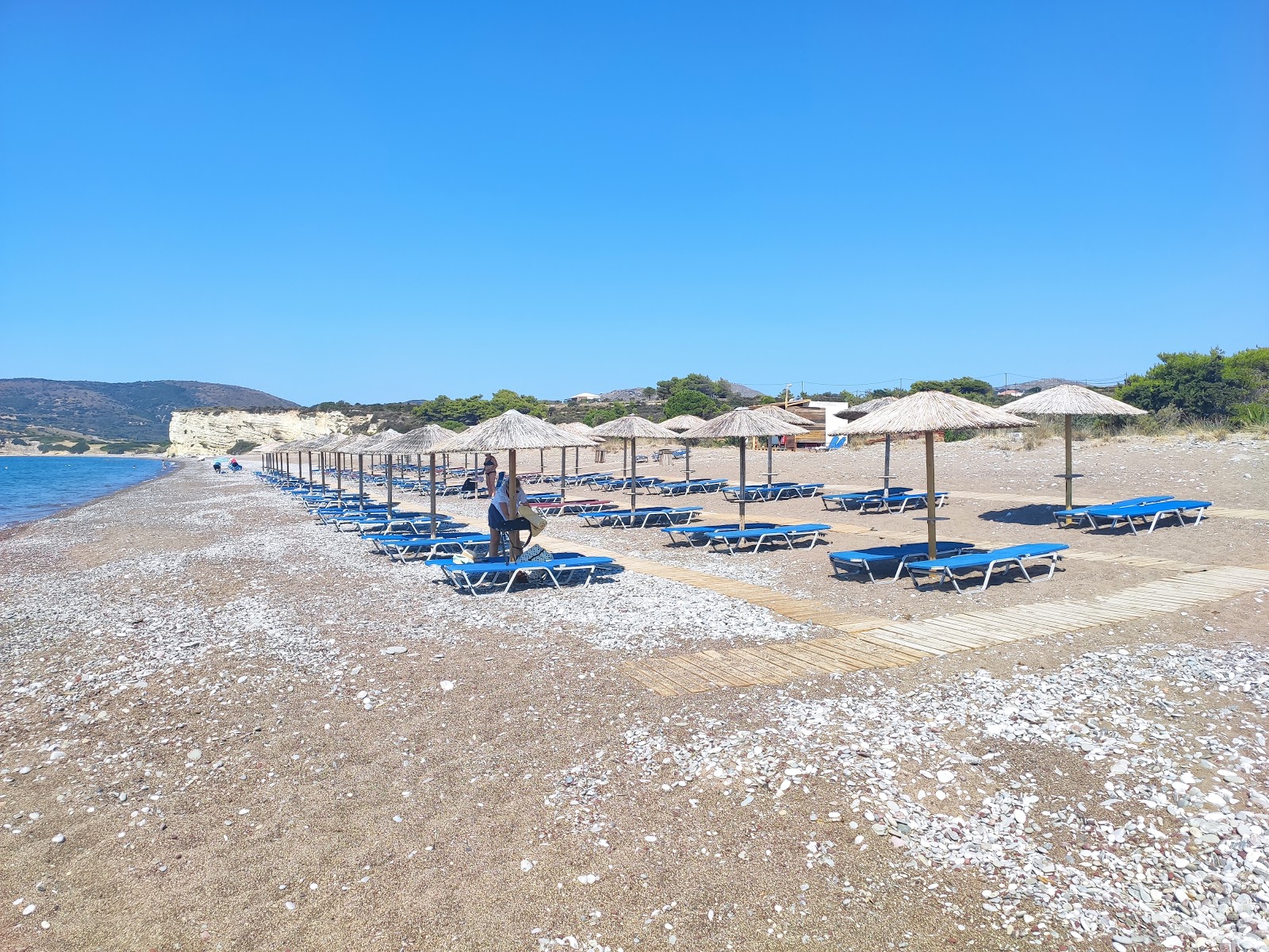 Photo de Paralia Paleopoli avec rivage droit, long