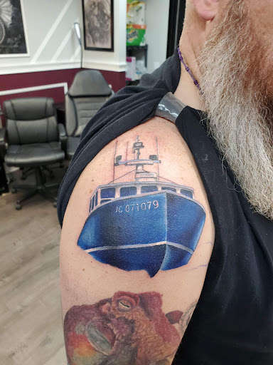 Explore patch work tattoo ideas, creative tattoo ideas in Westland, available at Premier Tattoo Company Westland