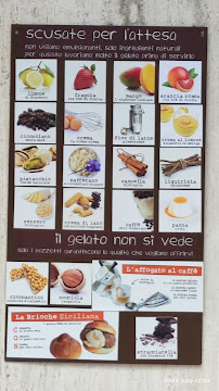 Menu du Gelateria Iano à Diano Marina