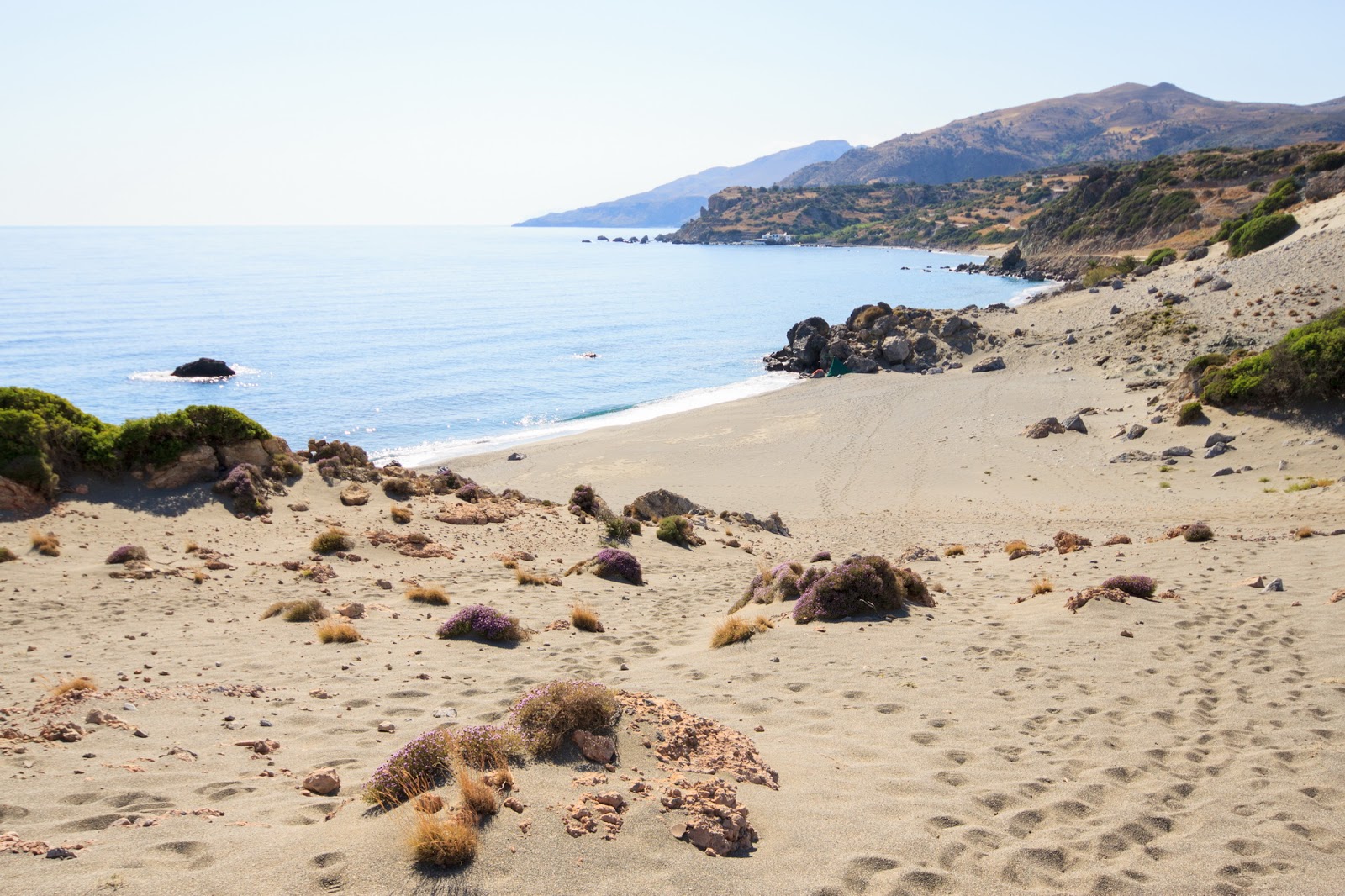 Photo of Pachia Ammos with turquoise pure water surface