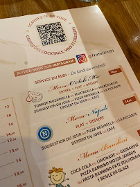 Restaurant italien Fratellini à Morangis (la carte)