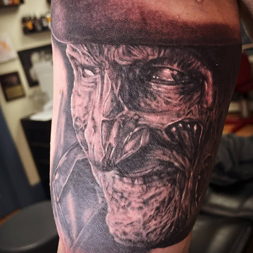 Explore old english tattoo ideas, creative tattoo ideas in Gardiner, available at Touch of Grey Tattoo