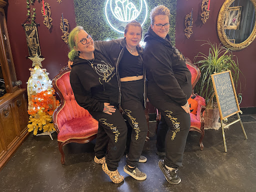 Explore patchwork tattoos ideas, creative tattoo ideas in Bloomington, available at Crystal Moon Body Arts