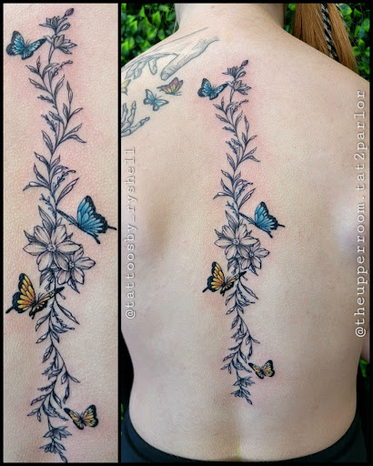 Explore forearm sleeve tattoo ideas for men, creative tattoo ideas in Hayesville, available at The Upper Room Tat2 Parlor