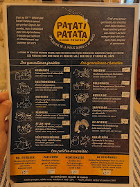 Menu / carte de Patati Patata Paris à Paris