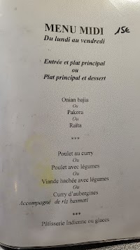 Menu / carte de Taj Mahal à Carcassonne