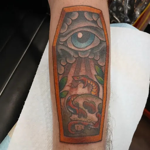 Explore left hand tattoo ideas, creative tattoo ideas in Omaha, available at Sailors Grave Tattoo