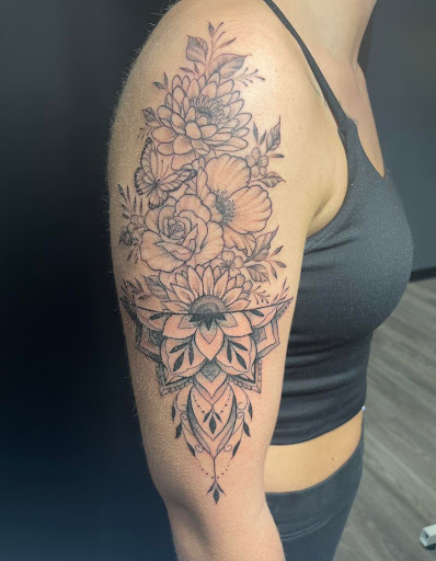 Explore brother and sister matching tattoos ideas, creative tattoo ideas in Omaha, available at Villains Black