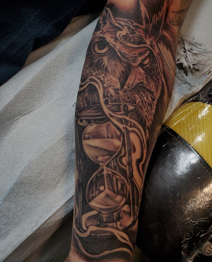 Explore forearm half sleeve tattoo ideas for men, creative tattoo ideas in Bakersfield, available at CLASSIC STANDARD TATTOO CO.