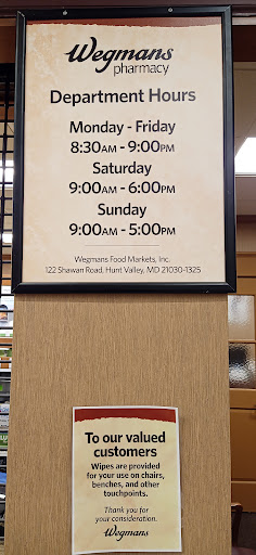 Pharmacy «Wegmans Pharmacy», reviews and photos, 122 Shawan Rd, Hunt Valley, MD 21030, USA