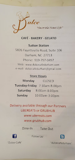 Cafe «Dulce Cafe & Gelato», reviews and photos, 5826 Fayetteville St #106, Durham, NC 27713, USA
