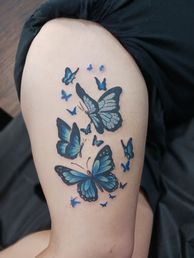 Explore luna moth tattoo ideas, creative tattoo ideas in Leesville, available at Integrity Tattoo