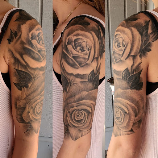 Explore tattoo sleeve fill in ideas, creative tattoo ideas in Sioux City, available at Living Art Tattoo Studio
