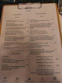 Laïa à Paris menu