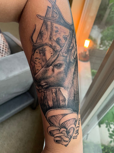 Explore mens leg tattoo ideas, creative tattoo ideas in Bradenton, available at Sacred Arts Tattoo Bradenton