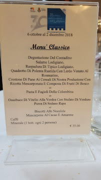 Carte du Ristorante La Colombina à Bertonico