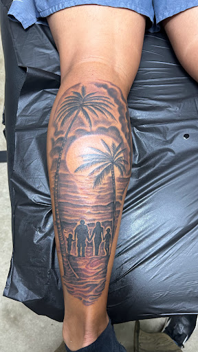 Explore half sleeve ocean tattoo ideas, creative tattoo ideas in Miami, available at Bonsai Mike Tattoos