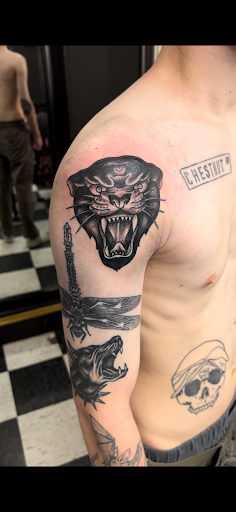 Explore mf doom tattoo ideas, creative tattoo ideas in Stillwater, available at Anchors End Tattoo of Stillwater Minnesota