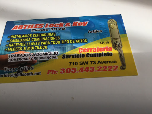 Locksmith «Artiles Lock & Key», reviews and photos, 710 SW 73rd Ave, Miami, FL 33144, USA